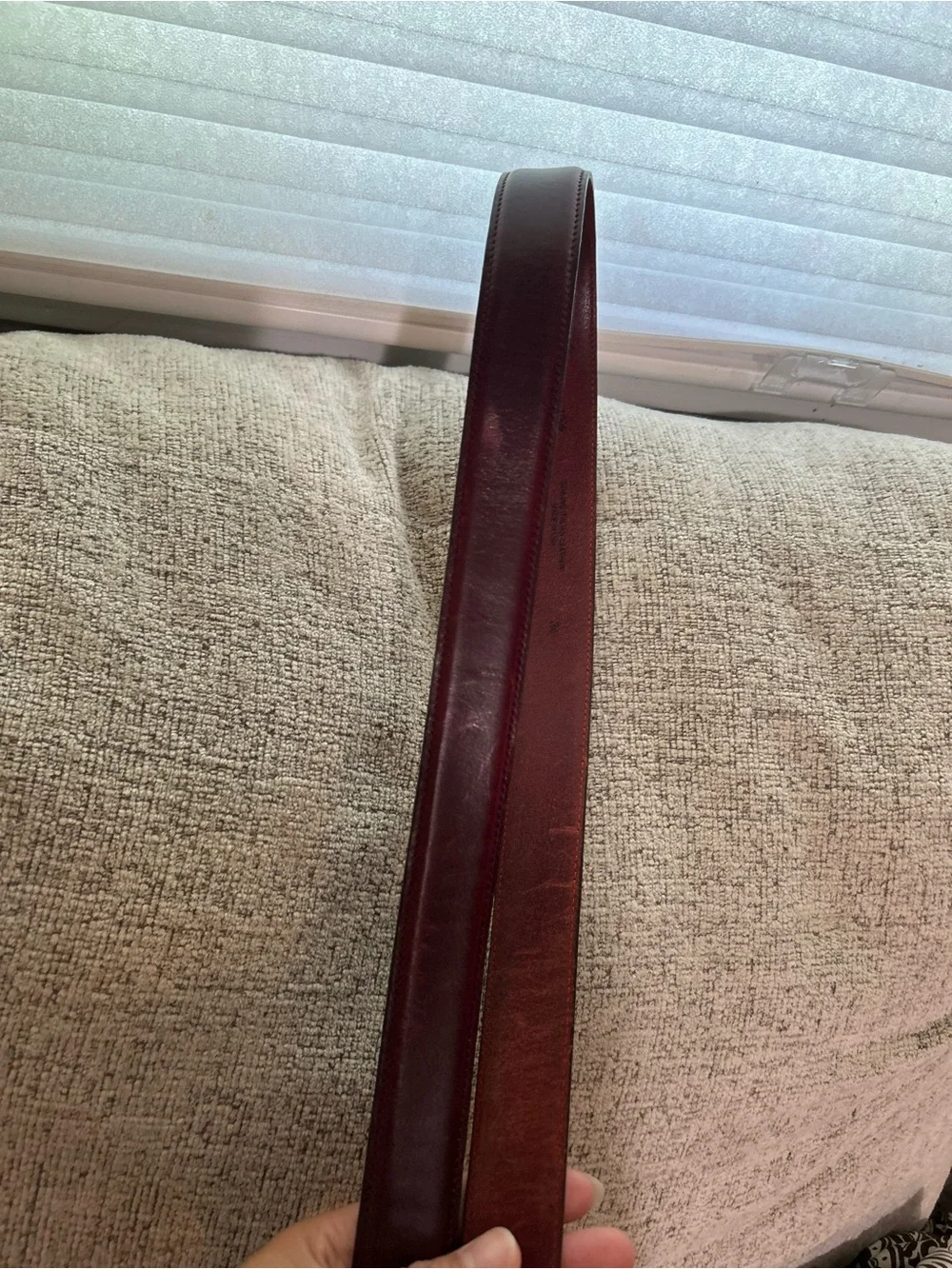 Brooks Brothers Maroon Men's Leather Belt Size 34